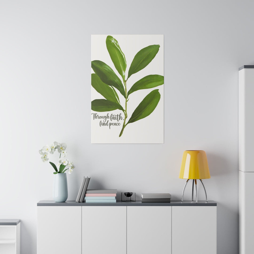 Wall Decor Giclee Fine Art Print - Through Faith Find Peace Olive Leaf Art