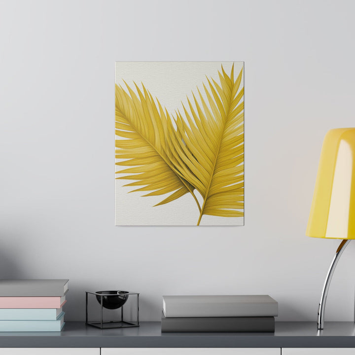 Wall Decor - Giclee Poster Art Print - Yellow Palm Tree Leaves Minimalist Art