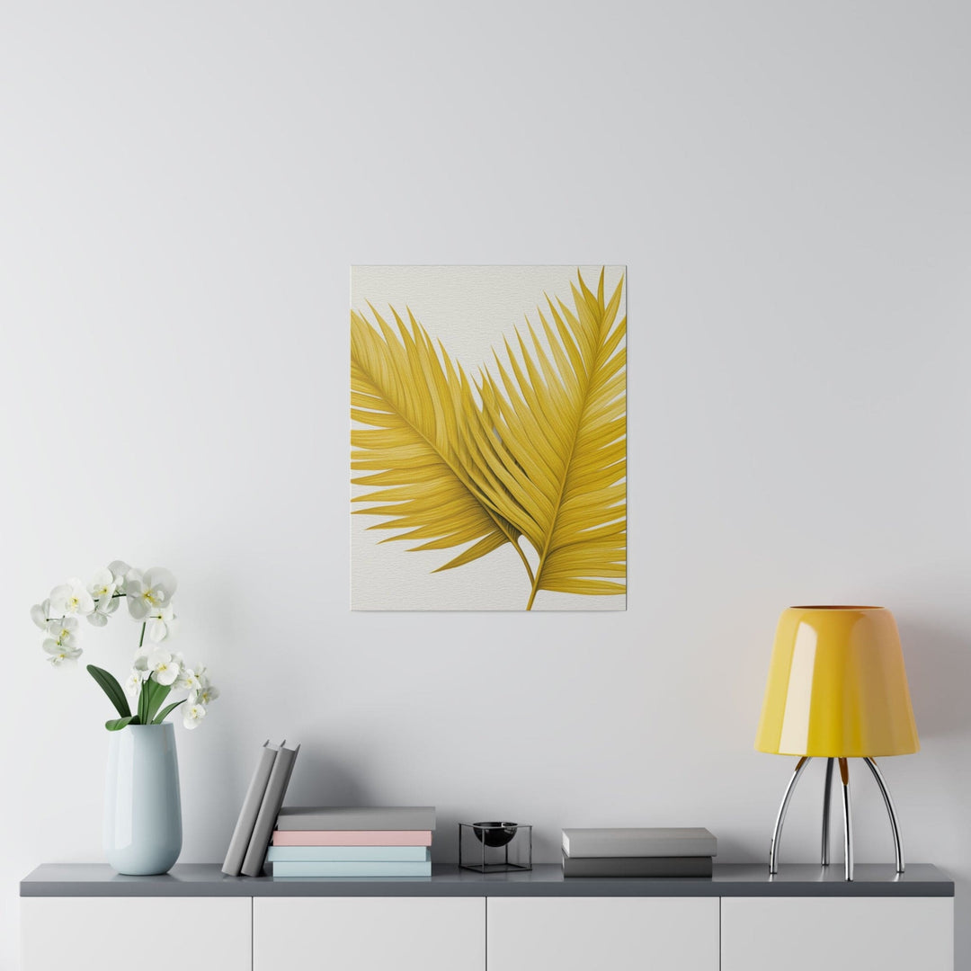 Wall Decor - Giclee Poster Art Print - Yellow Palm Tree Leaves Minimalist Art