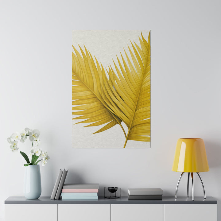Wall Decor - Giclee Poster Art Print - Yellow Palm Tree Leaves Minimalist Art