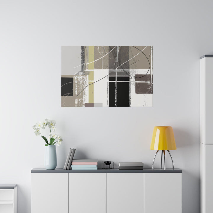 Wall Decor Giclee Fine Art Print - Abstract Black Brown Beige Geometric