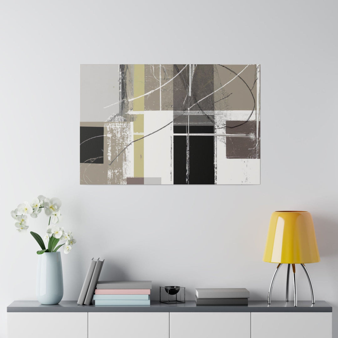 Wall Decor Giclee Fine Art Print - Abstract Black Brown Beige Geometric