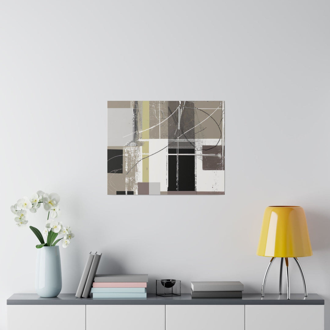 Wall Decor Giclee Fine Art Print - Abstract Black Brown Beige Geometric