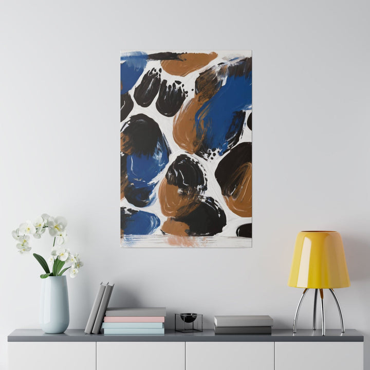 Wall Decor Giclee Fine Art Print - Dark Blue and Brown Spotted Abstract