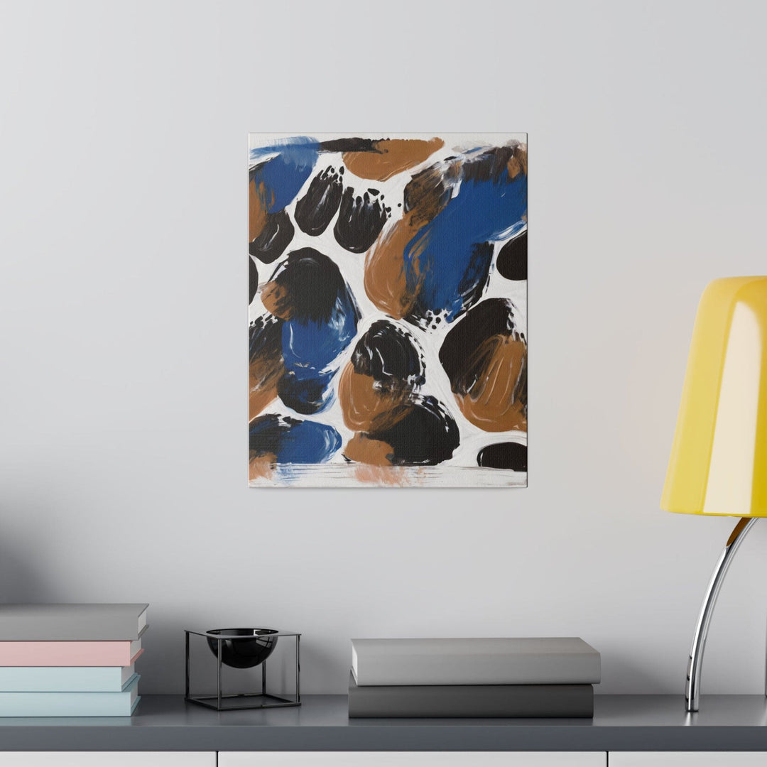 Wall Decor Giclee Fine Art Print - Dark Blue and Brown Spotted Abstract