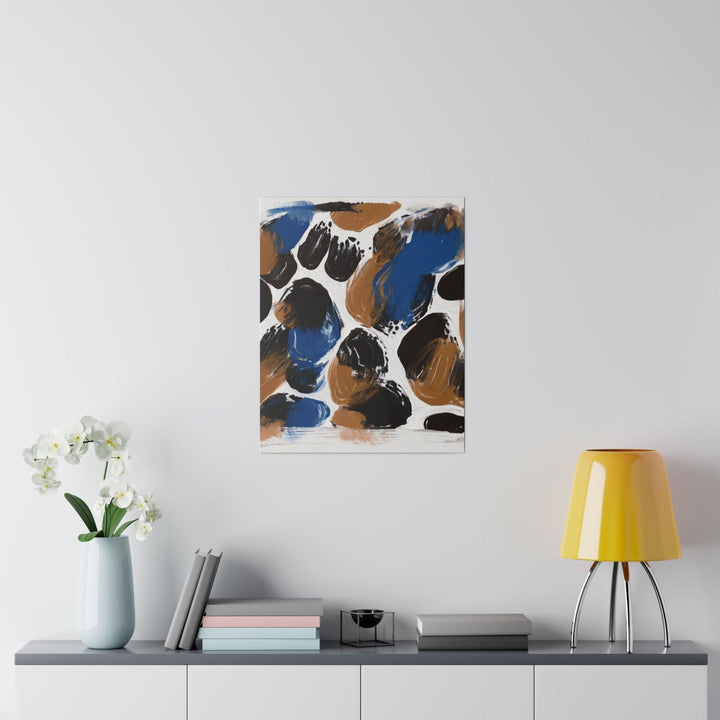 Wall Decor Giclee Fine Art Print - Dark Blue and Brown Spotted Abstract