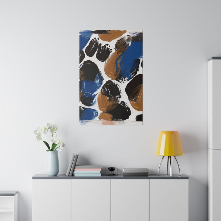 Wall Decor Giclee Fine Art Print - Dark Blue and Brown Spotted Abstract