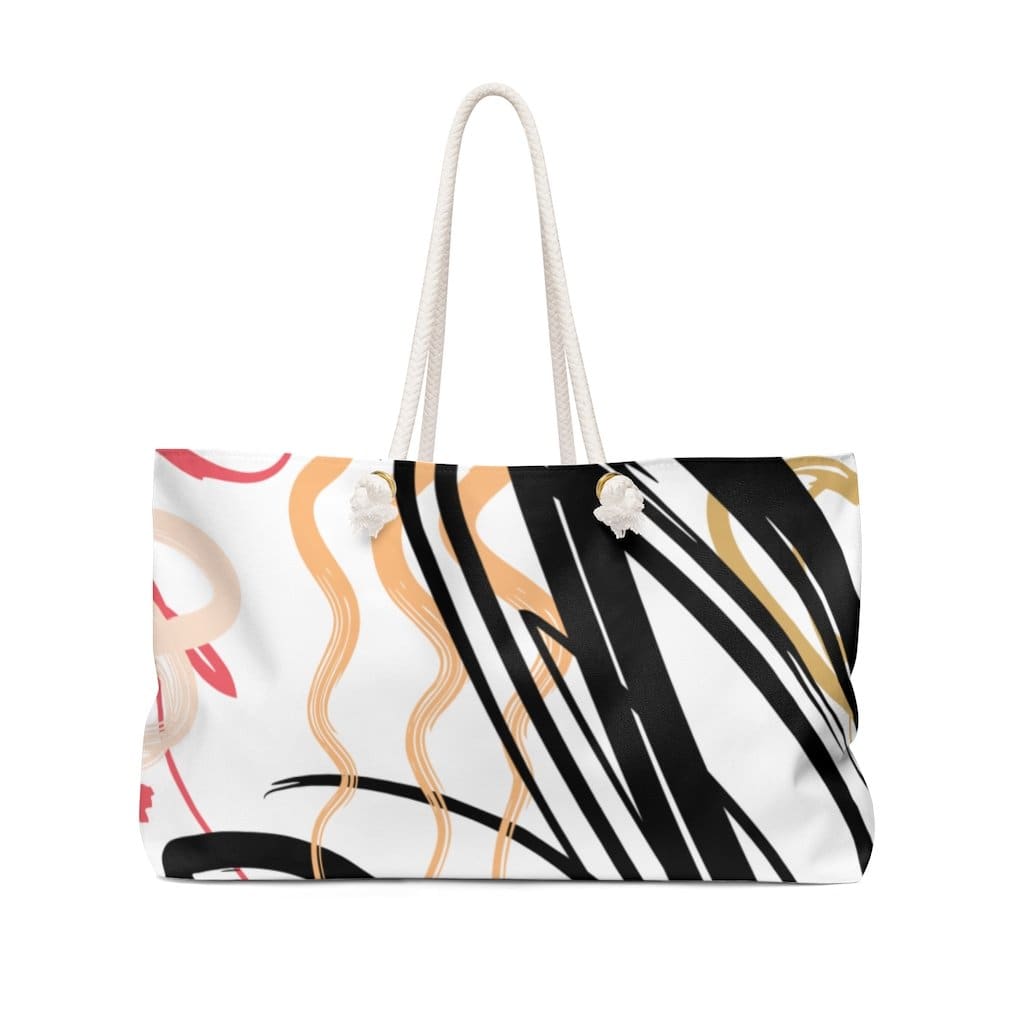 Weekender Tote Bag Black and Pink Print - Bags | Tote Bags | Weekender