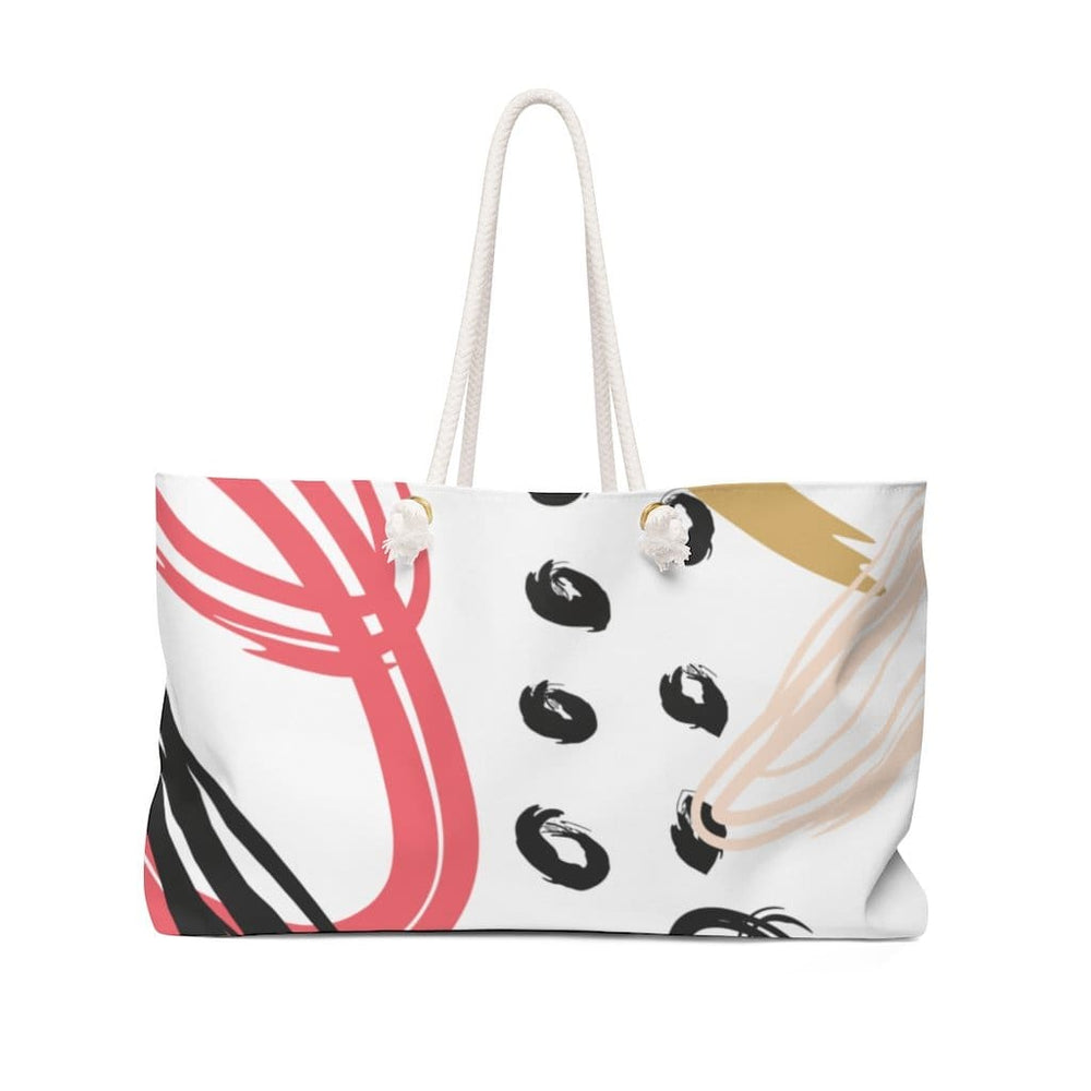 Weekender Tote Bag Black and Pink Print - Bags | Tote Bags | Weekender