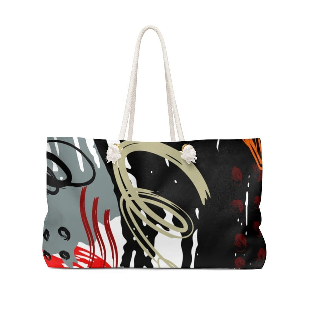 Weekender Tote Bag Black and Red Print - Bags | Tote Bags | Weekender