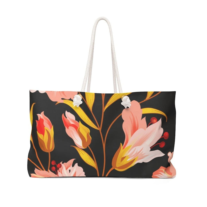 Weekender Tote Bag Floral Gold Multicolor Illustration - Bags | Tote Bags