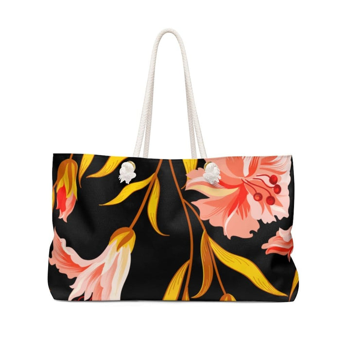 Weekender Tote Bag Floral Gold Multicolor Illustration - Bags | Tote Bags