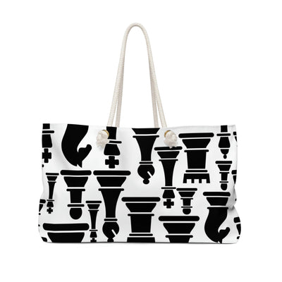 Weekender Tote Bag For Work/school/travel Black And White Chess Print - Bags