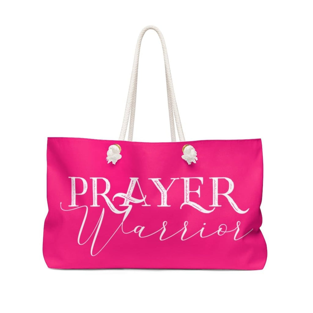 Weekender Tote Bag Pink and White Prayer Warrior - Bags | Tote Bags | Weekender