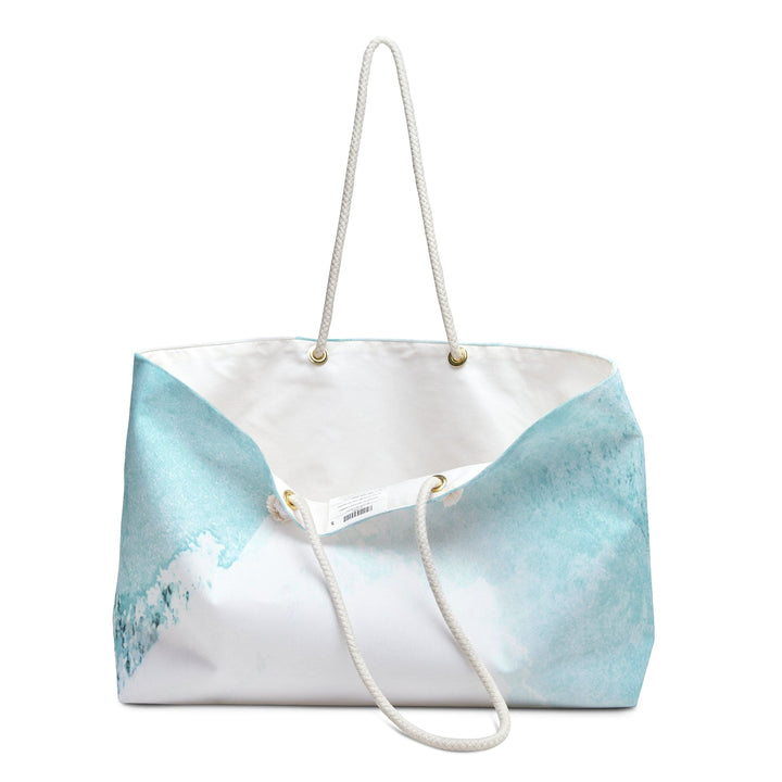 Weekender Tote Bag Subtle Abstract Ocean Blue and White Print - Bags | Tote