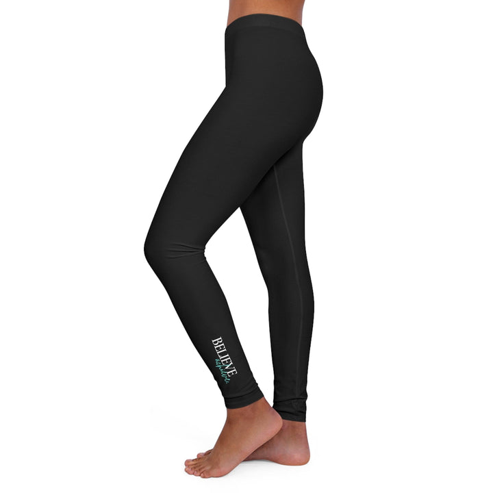 Womens Black Fitness Leggings Believe and Achieve - Womens | Leggings | Black