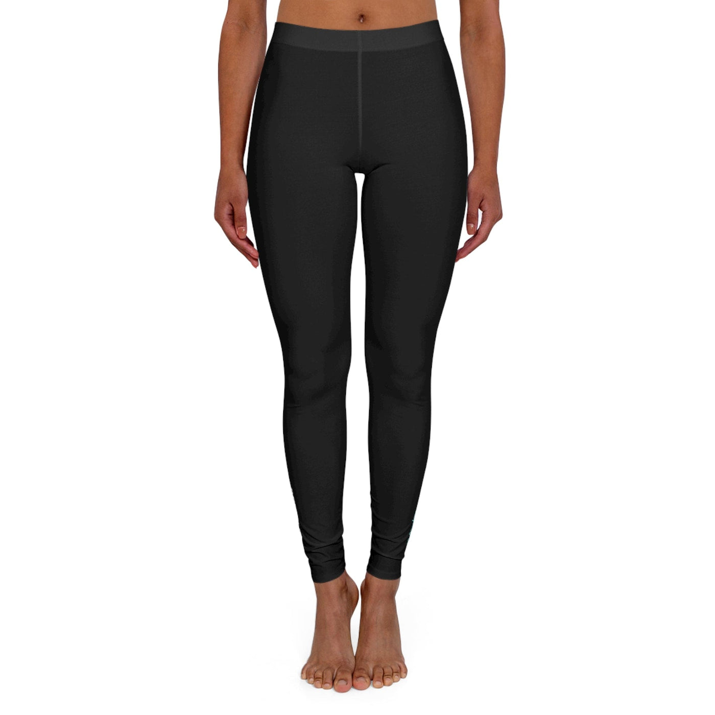 Womens Black Fitness Leggings Believe And Achieve - All Over Prints
