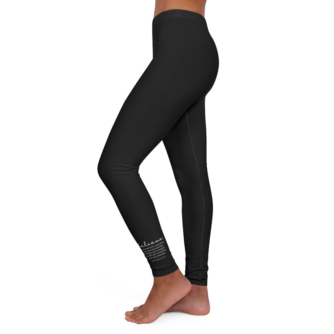 Womens Black Fitness Leggings Believe in Yourself - Womens | Leggings | Black