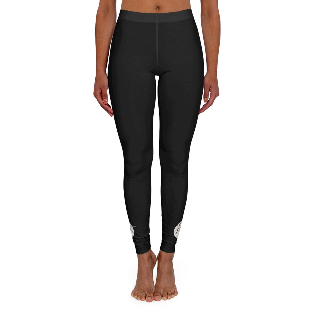 Womens Black Fitness Leggings Faith - Christian Affirmation - Brown and Black