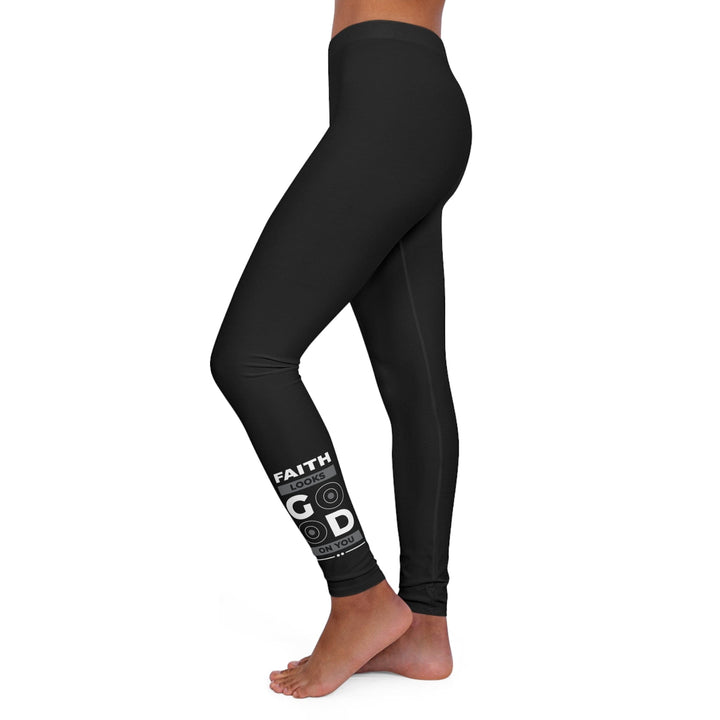 Womens Black Fitness Leggings Faith Looks Good - Womens/Leggings/Black