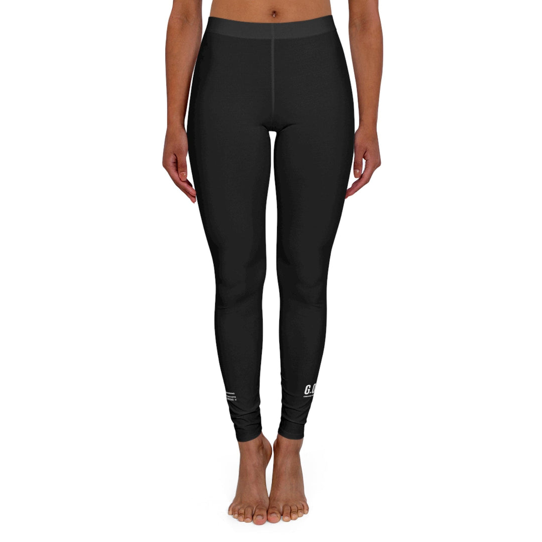 Womens Black Fitness Leggings God in the Beginning Print - Womens | Leggings