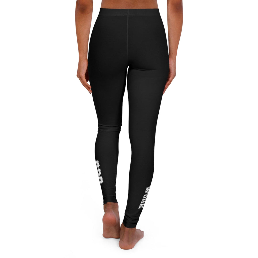 Womens Black Fitness Leggings God @ Work White and Black Print