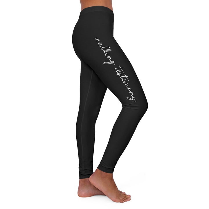 Womens Black Fitness Leggings - Say it Soul - Walking Testimony T-shirt