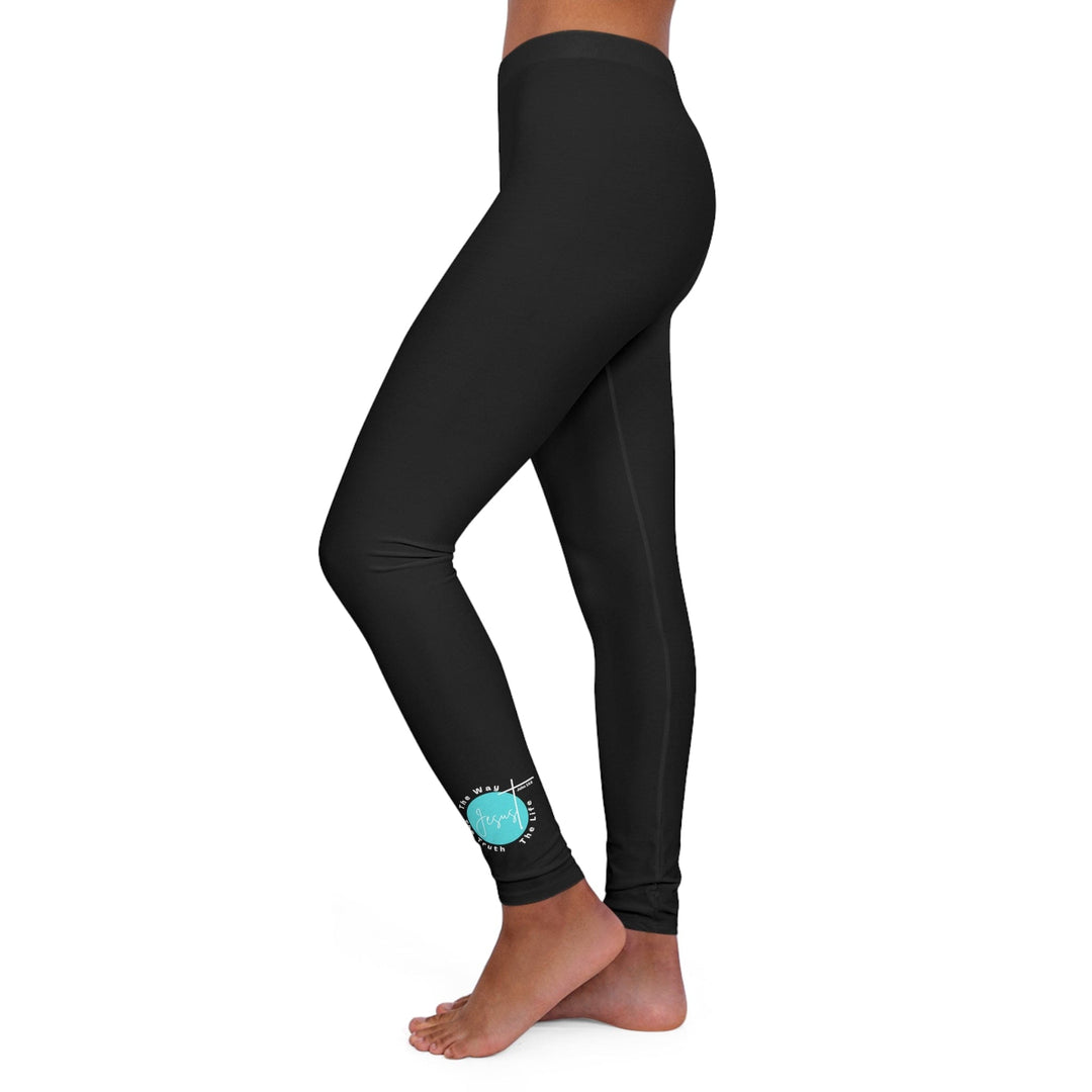 Womens Black Fitness Leggings the Truth the Way the Life - Womens/Leggings/Black