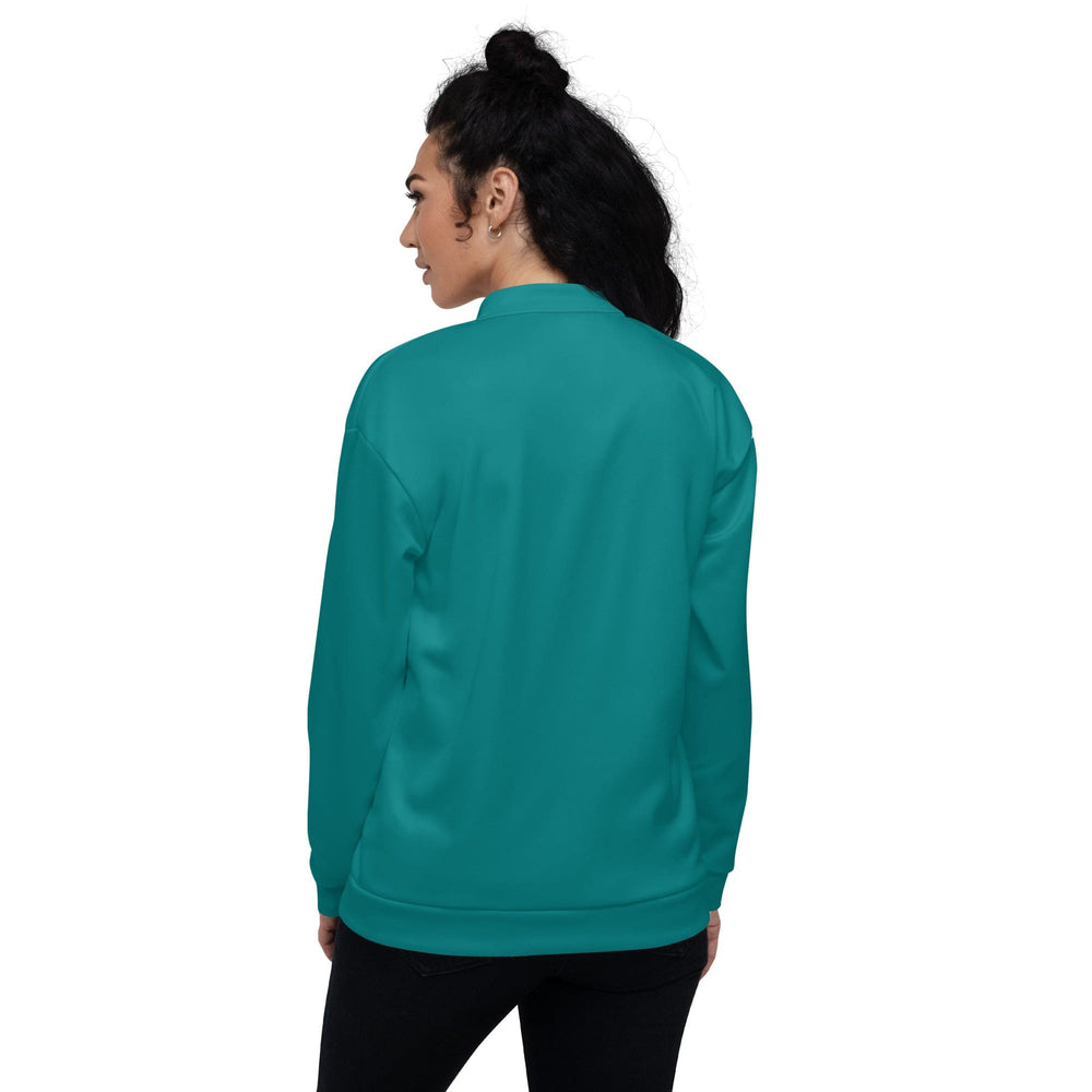 Womens Bomber Jacket Dark Teal Green 2