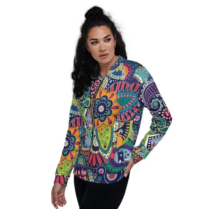 Womens Bomber Jacket - Floral Paisley 22523 2