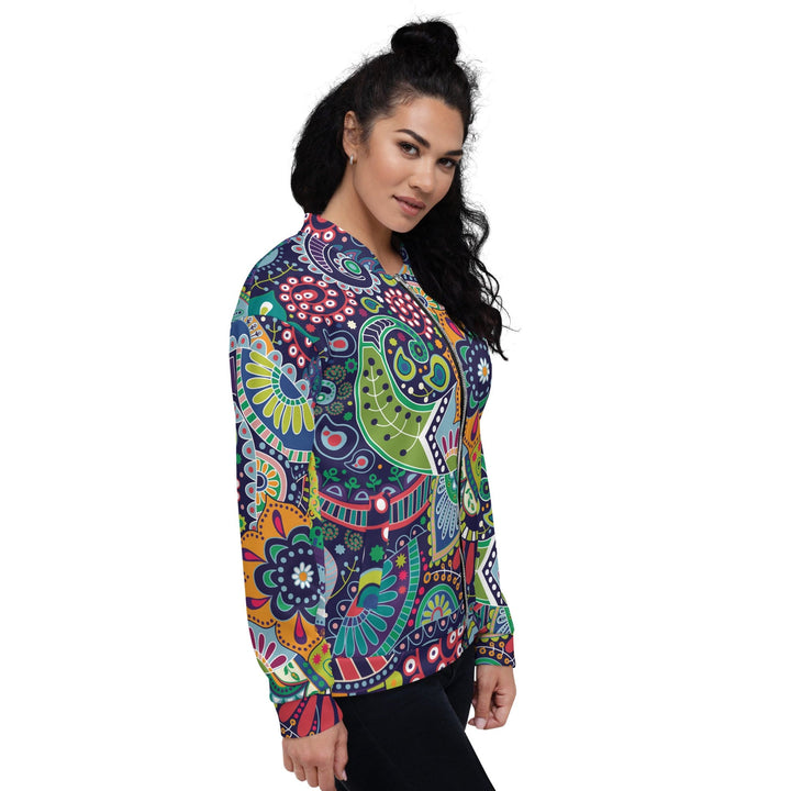 Womens Bomber Jacket - Floral Paisley 22523 2