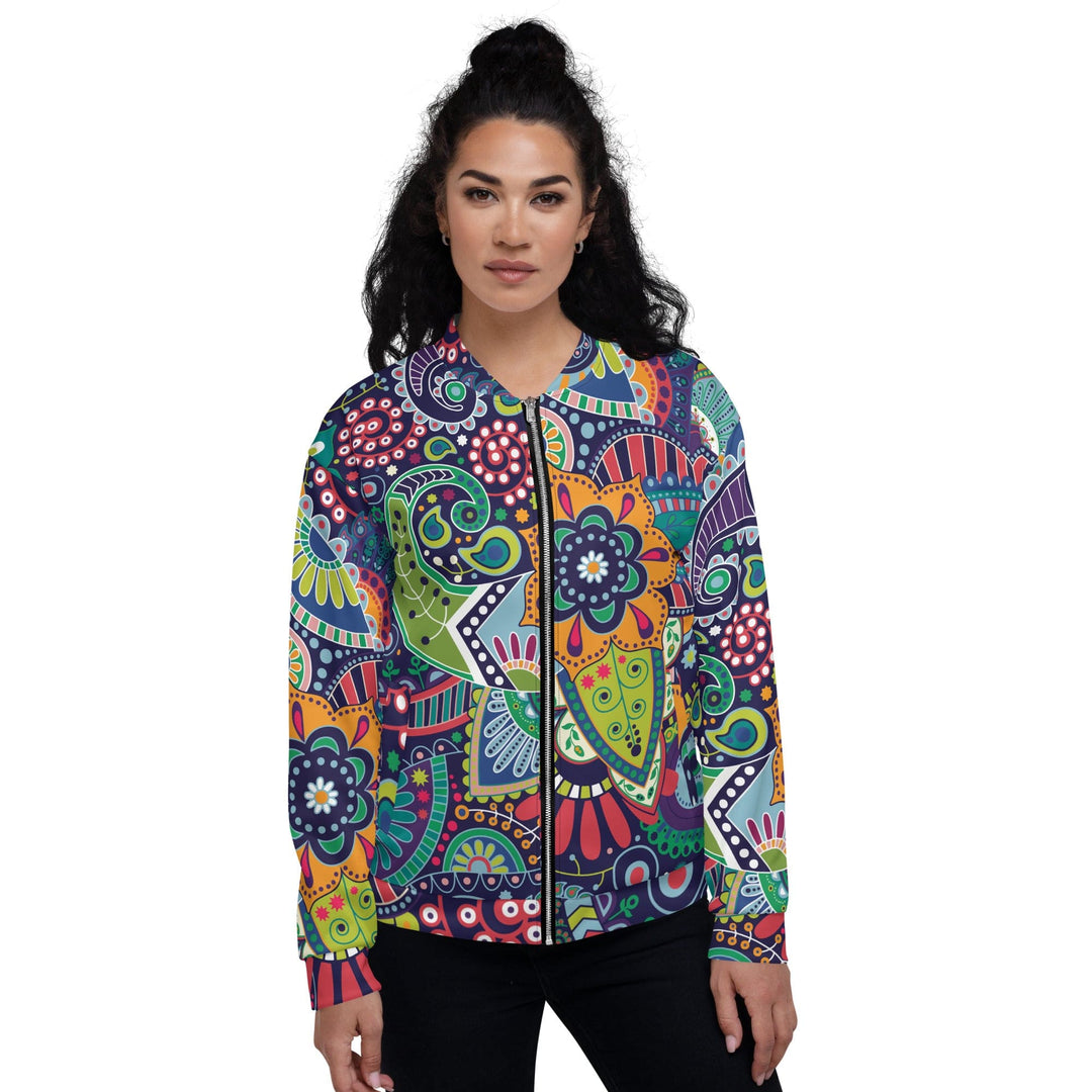 Womens Bomber Jacket - Floral Paisley 22523 2