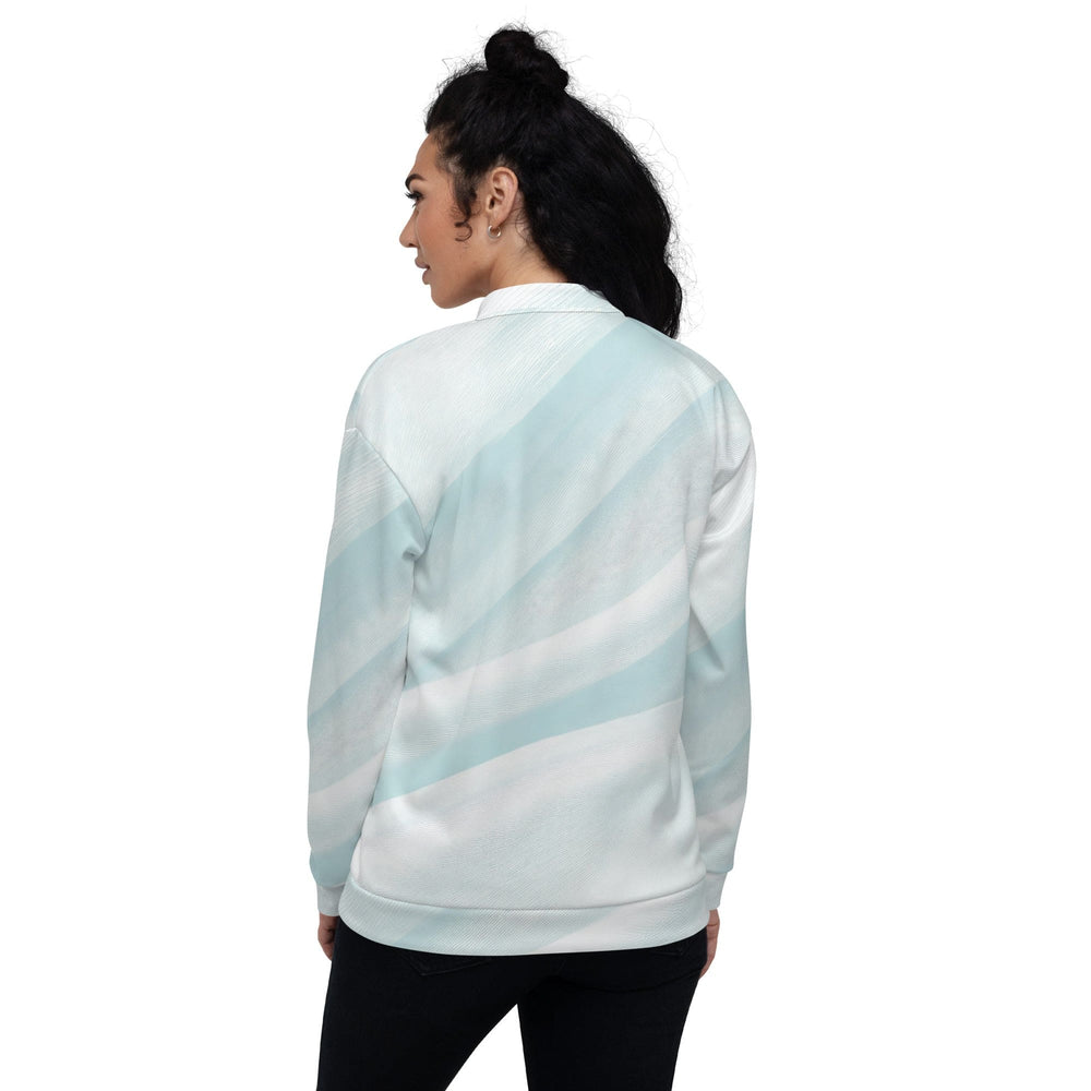 Womens Bomber Jacket Pastel Blue Swirl