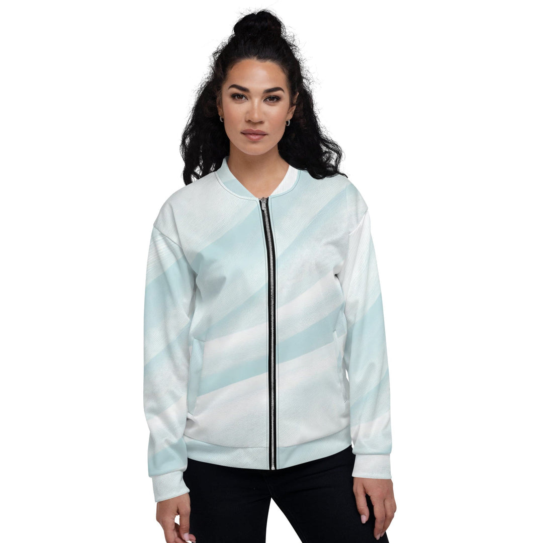 Womens Bomber Jacket Pastel Blue Swirl