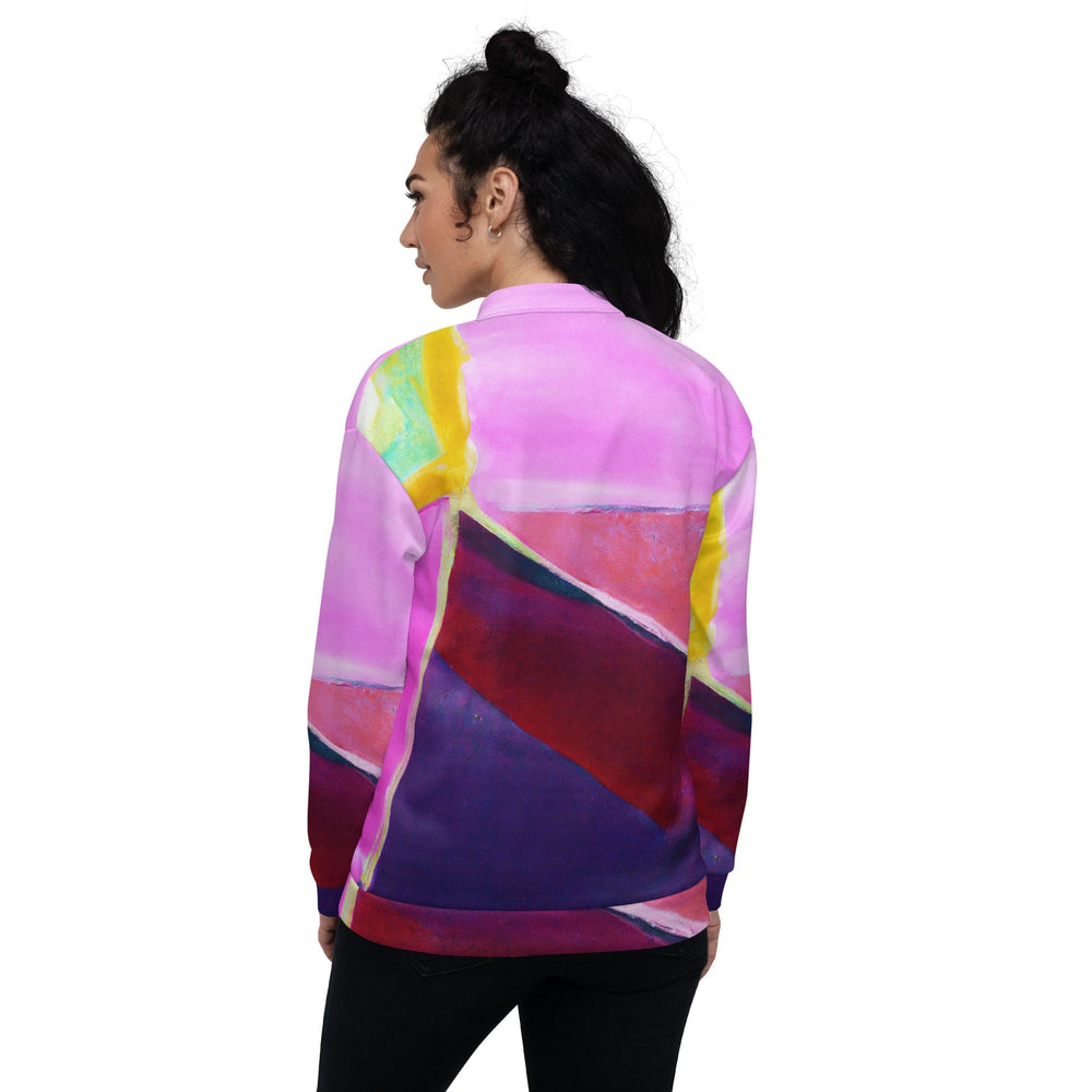 Womens Bomber Jacket Pink and Purple Pattern 2