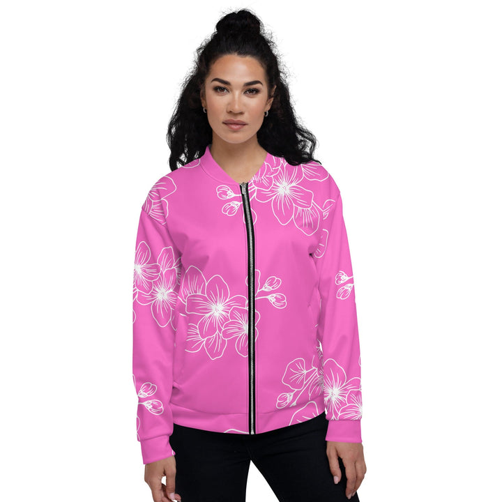 Womens Bomber Jacket Pink Floral 7022623 2
