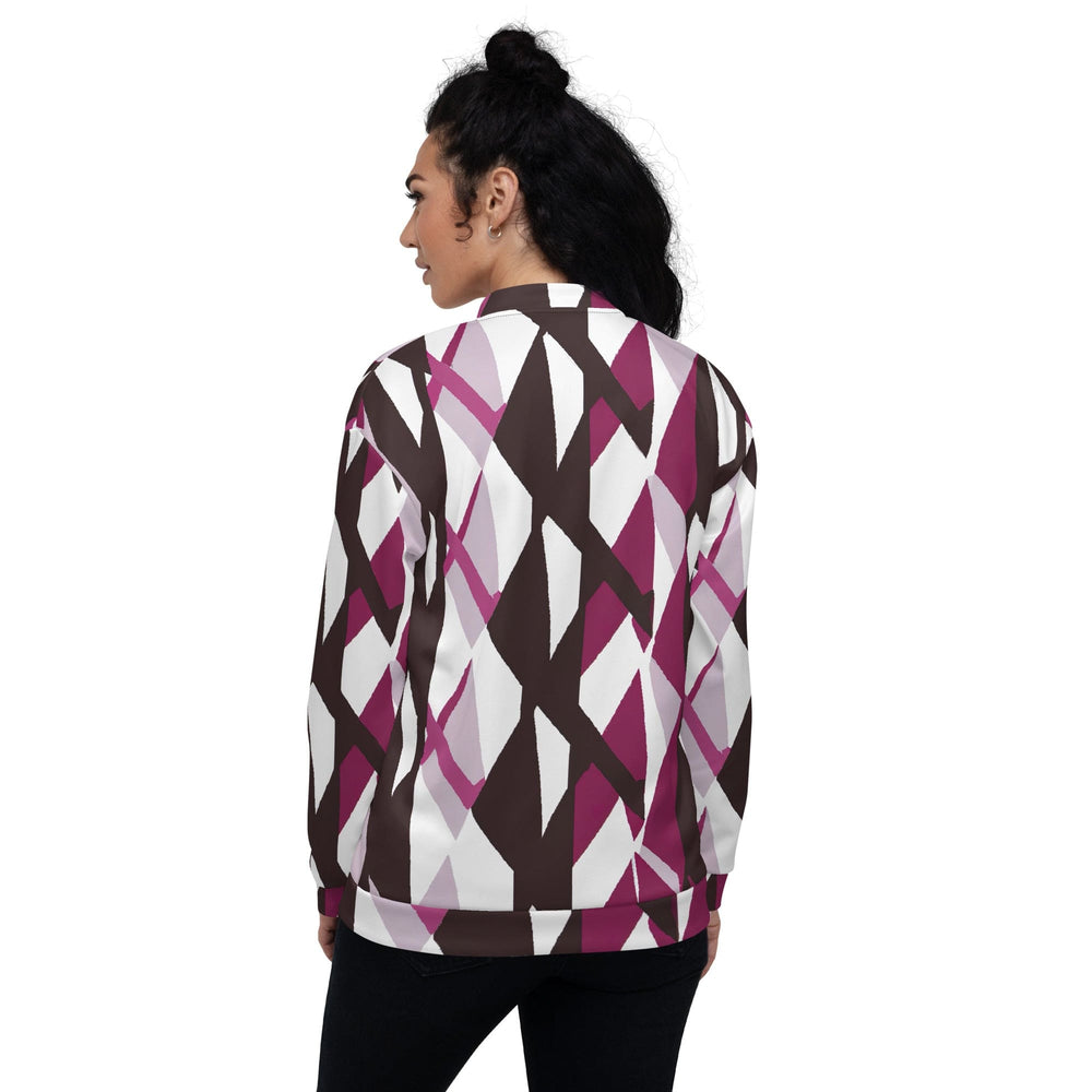 Womens Bomber Jacket Pink Mauve Pattern 3