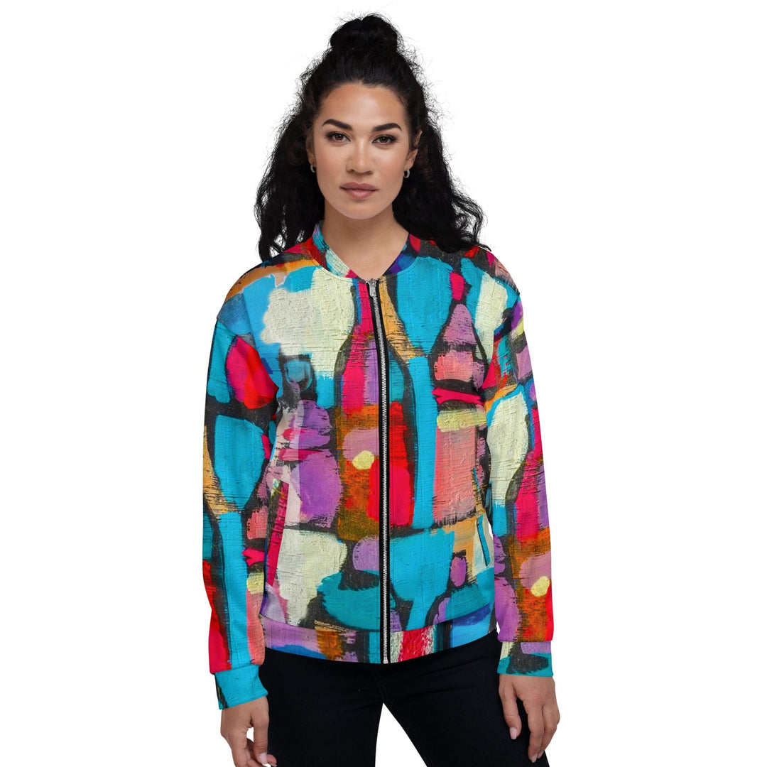 Womens Bomber Jacket Sutileza Smooth Colorful Abstract Print 2