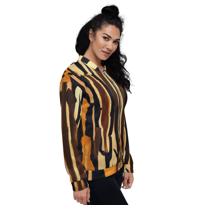 Womens Bomber Jacket Zorse Lines Print