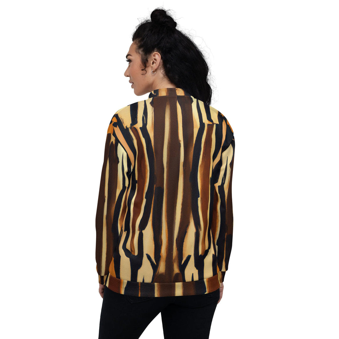 Womens Bomber Jacket Zorse Lines Print