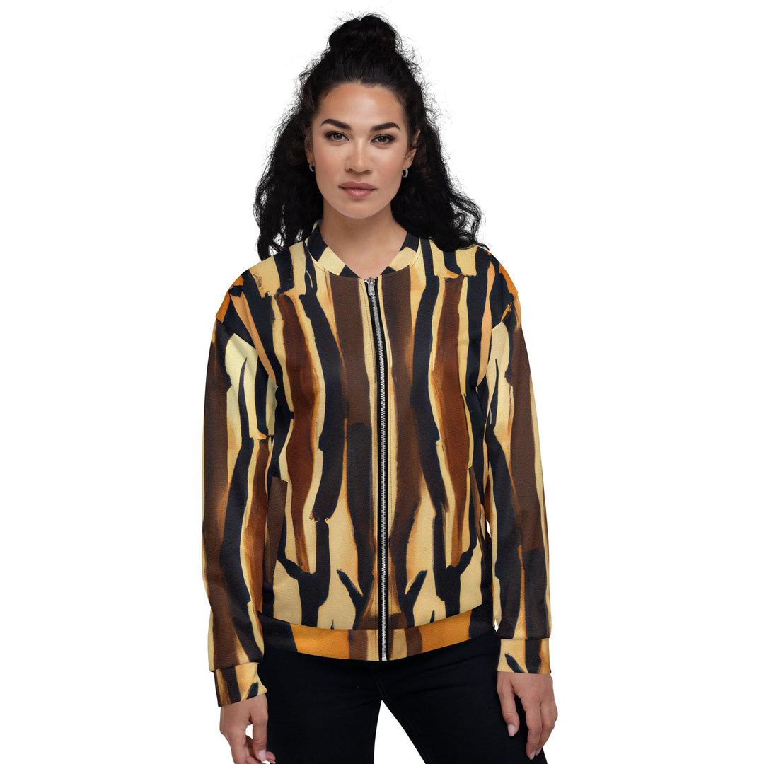 Womens Bomber Jacket Zorse Lines Print