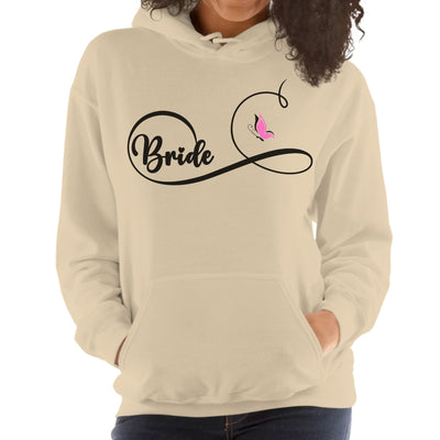 Womens Bridal Graphic Hoodie - Bride Wedding Party Gift Pink Butterfly Hooded