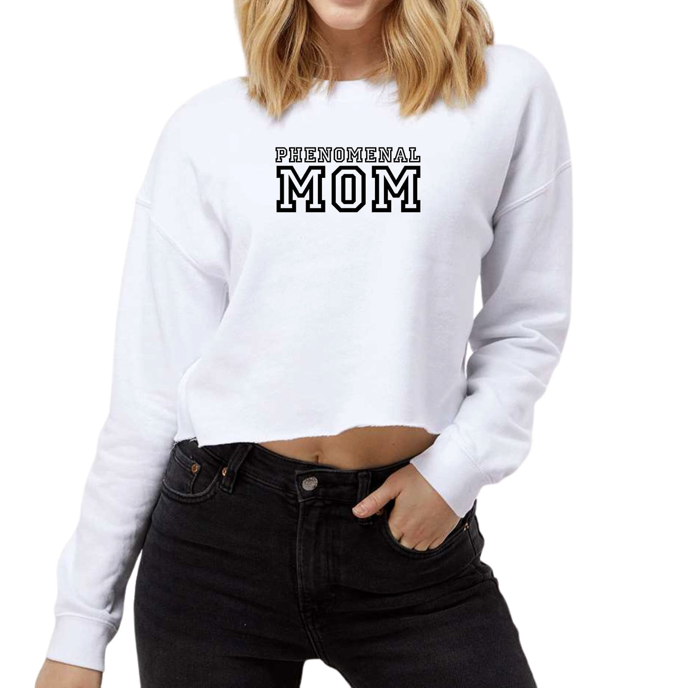Womens Cropped Graphic Sweatshirt Phenomenal Mom Print - Womens | Sweatshirts