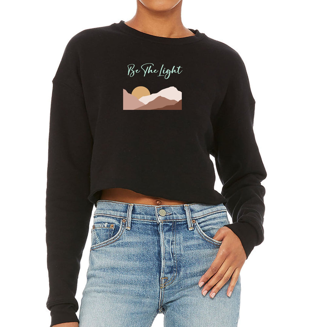 Womens Cropped Graphic Sweatshirt Say it Soul be the Light - Womens