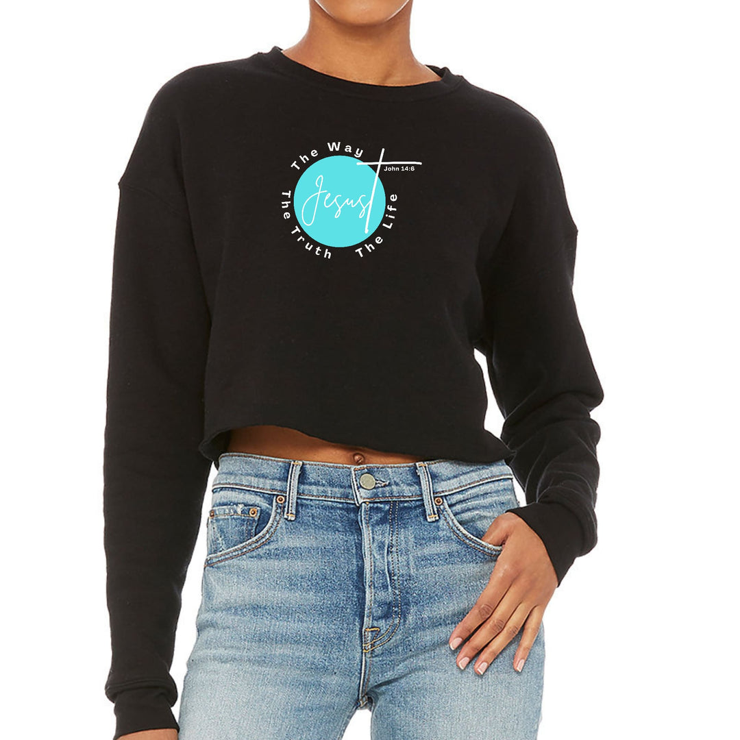 Womens Cropped Graphic Sweatshirt the Truth the Way the Life