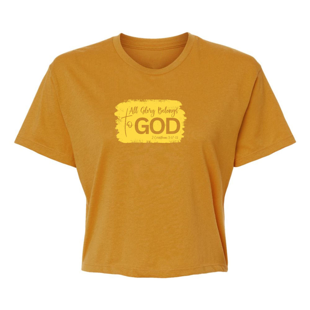 Womens Cropped Graphic T-shirt All Glory Belongs to God Christian - Womens