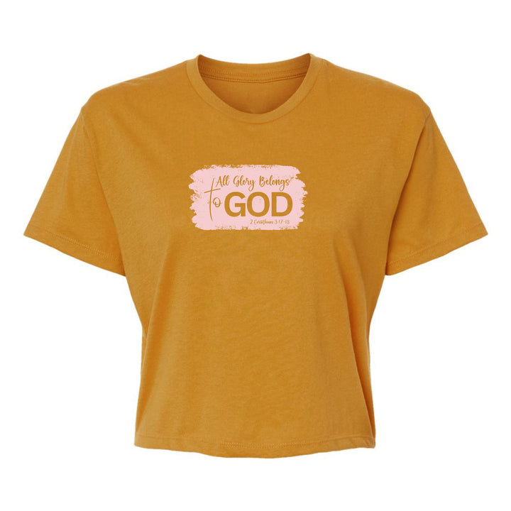 Womens Cropped Graphic T-shirt All Glory Belongs to God Christian - Womens