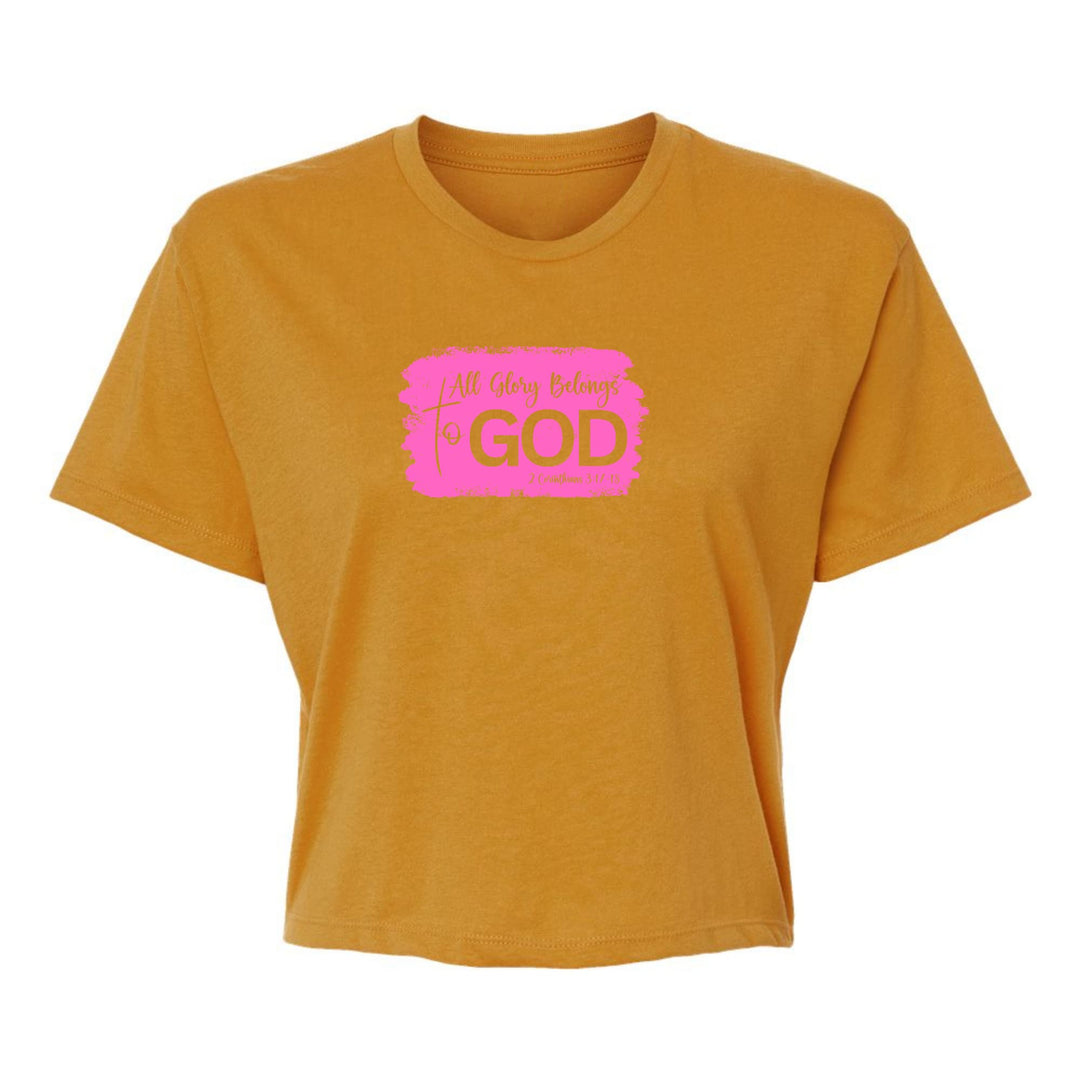 Womens Cropped Graphic T-shirt All Glory Belongs to God Christian - Womens