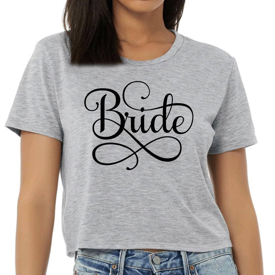 Womens Cropped Graphic T-shirt Bride Accessories Wedding - Womens | T-Shirts