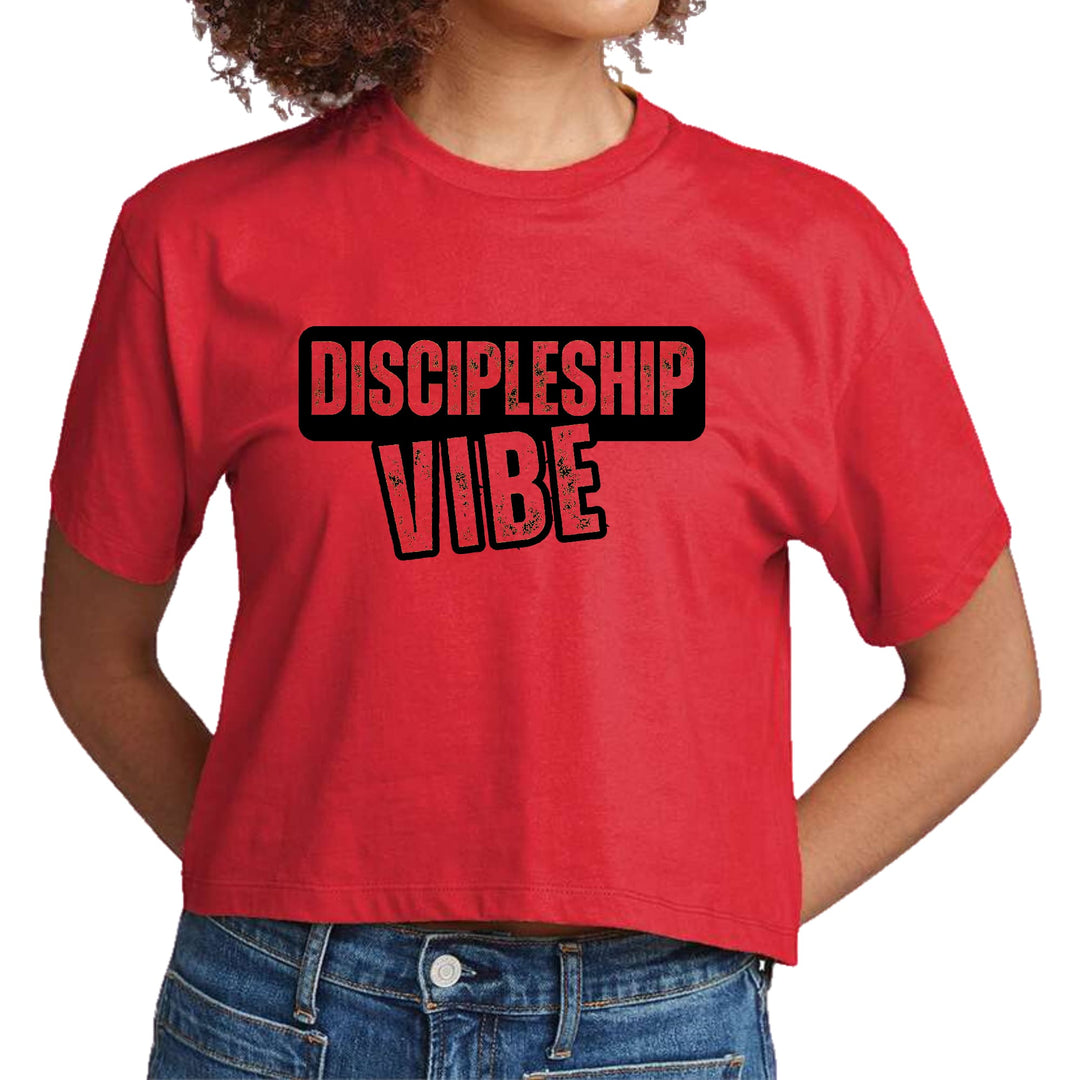 Womens Cropped Graphic T-shirt - Discipleship Vibe - Womens/T-Shirts/Cropped
